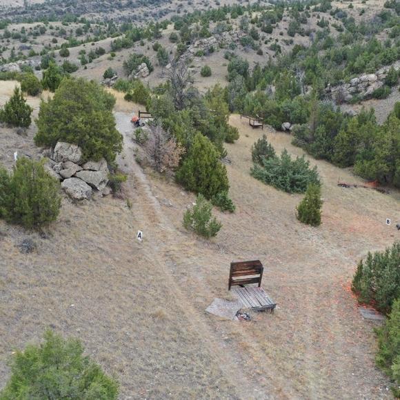 Clay shooting stand from above
